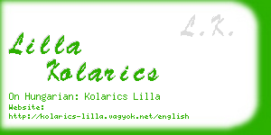 lilla kolarics business card